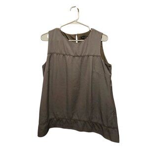 Banana Republic Gray Sleeveless Top Medium Keyhole Back 100% Triacetate